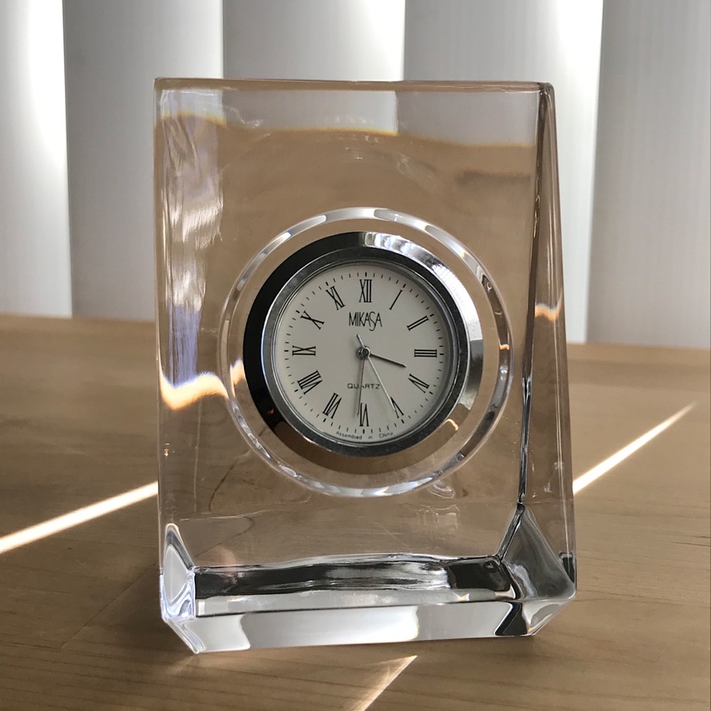 Mikasa crystal desk clock